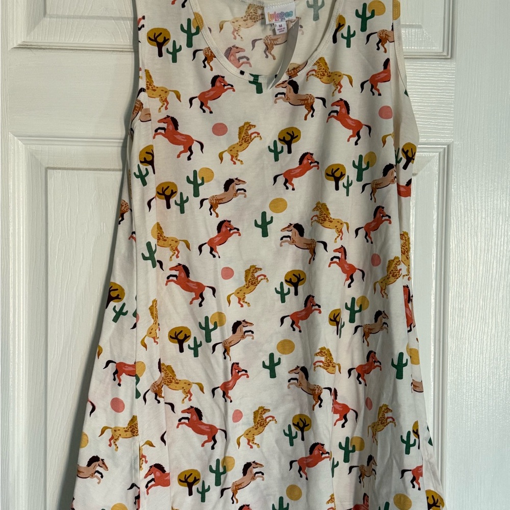 LuLaRoe Multicolor Graphic Sleeveless Dress